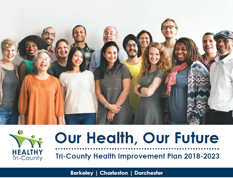 Cover of the booklet Our Health, Our Future Tri-County Health Improvement Plan 2018-2023