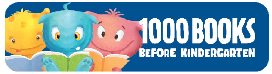 1000 books before kindergarten image of three colorful monsters reading books 