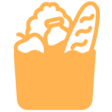 orange graphic of a basket of food 