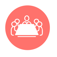 icon outline of people sitting around a table