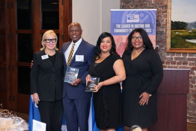 Trident United Way President & CEO Chloe Knight Tonney, AALC Community Leadership recipient Don Smith, AALC Philanthropist of the Year Sonia Hanson and AALC Steering Committee chair Stephanie Pope Singleton pose for photo at the AALC Member Celebration