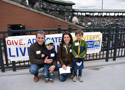 Palmetto society donors at Charleston Riverdogs game with family