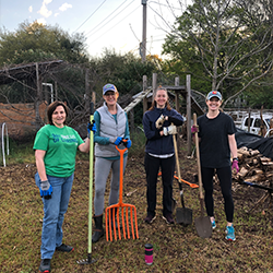 Women United members volunteering at Fresh Future Farms