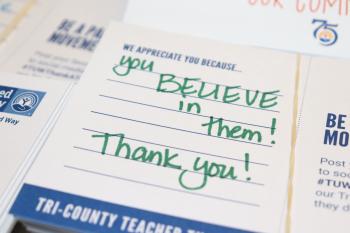 Teacher thank you card