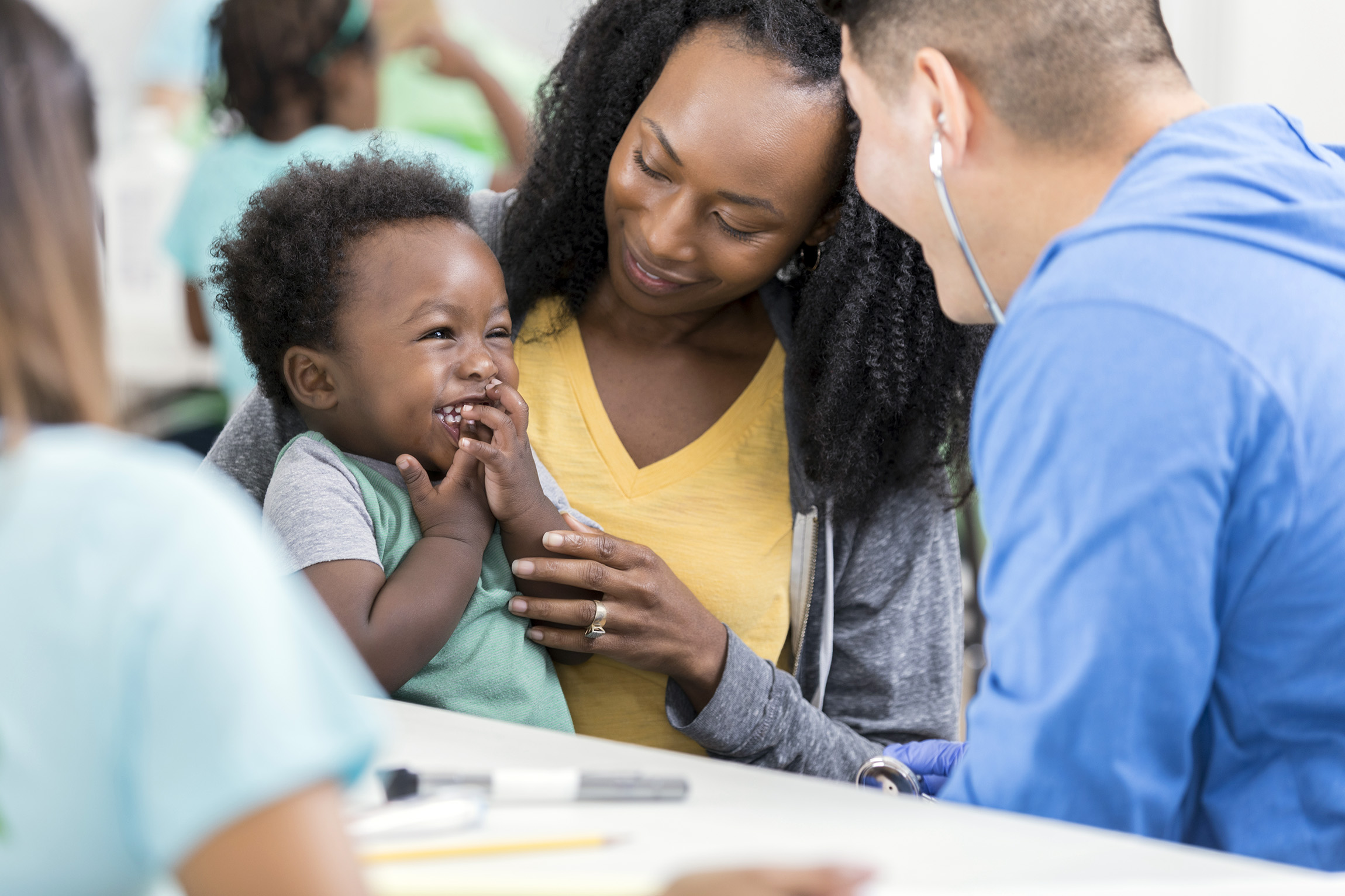 little baby with a doctor