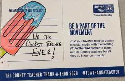 Picture of teacher thank you card