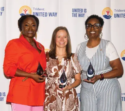 Photo of past award winners Kenya Dunn, Kathleen Stevens and Aretha Polite Powers