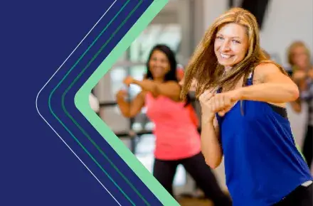 photo of a woman working out and smiling