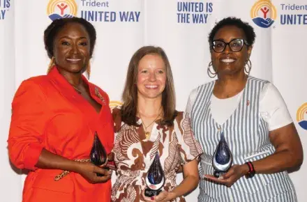 Photo of past award winners Kenya Dunn, Kathleen Stevens and Aretha Polite Powers
